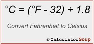 Fahrenheit to Celsius (°F to °C) .